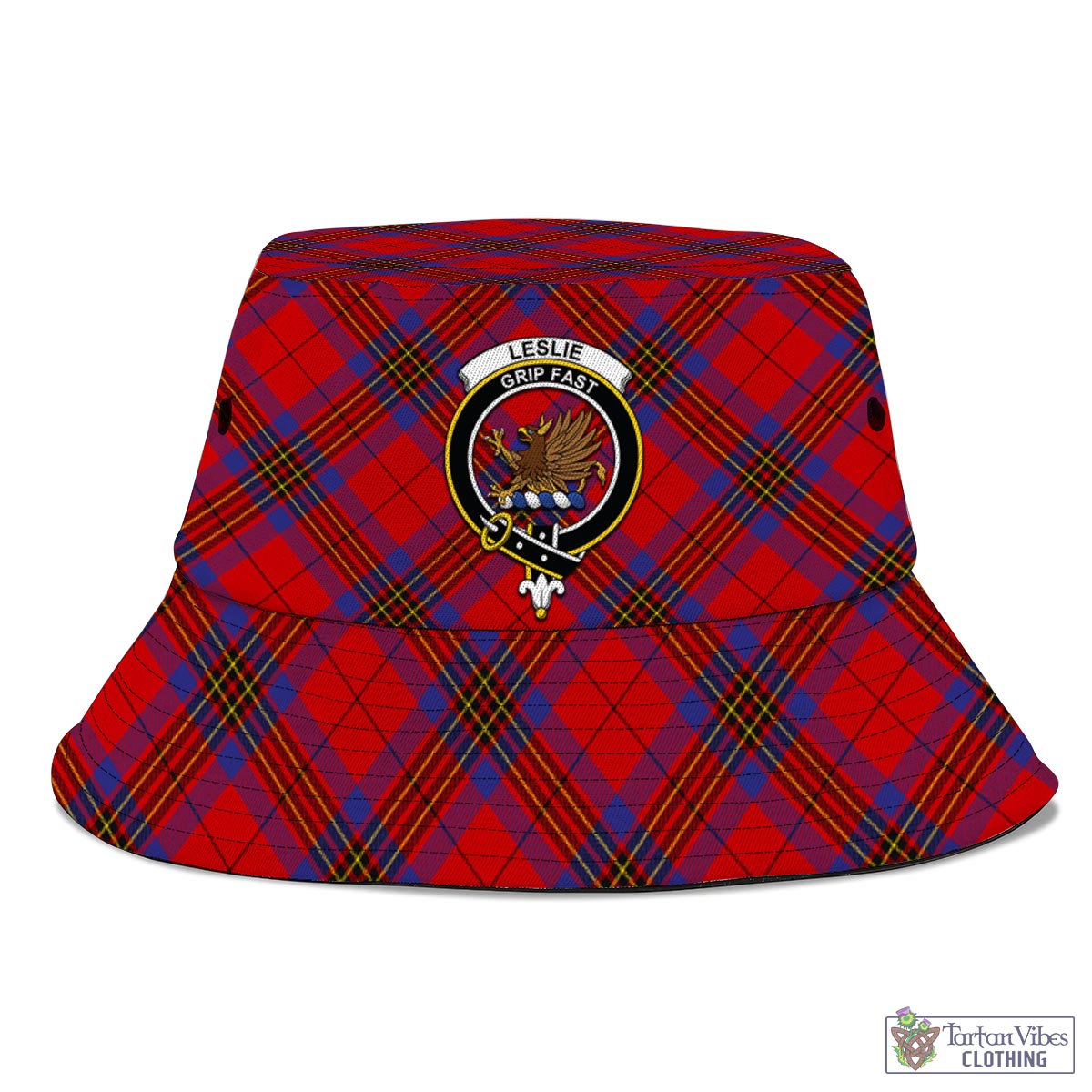 Tartan Vibes Clothing Leslie Modern Tartan Bucket Hat with Family Crest