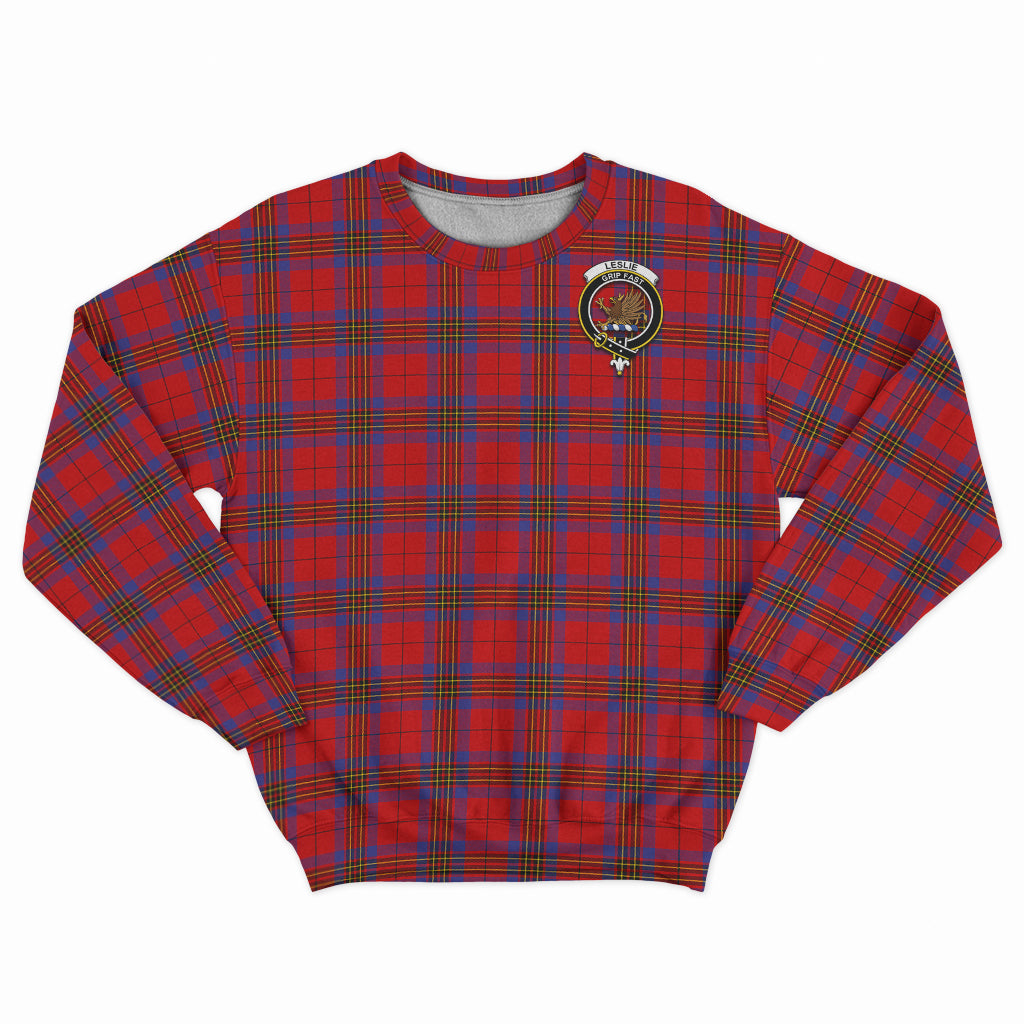 Leslie Tartan Sweatshirt with Family Crest - Tartan Vibes Clothing