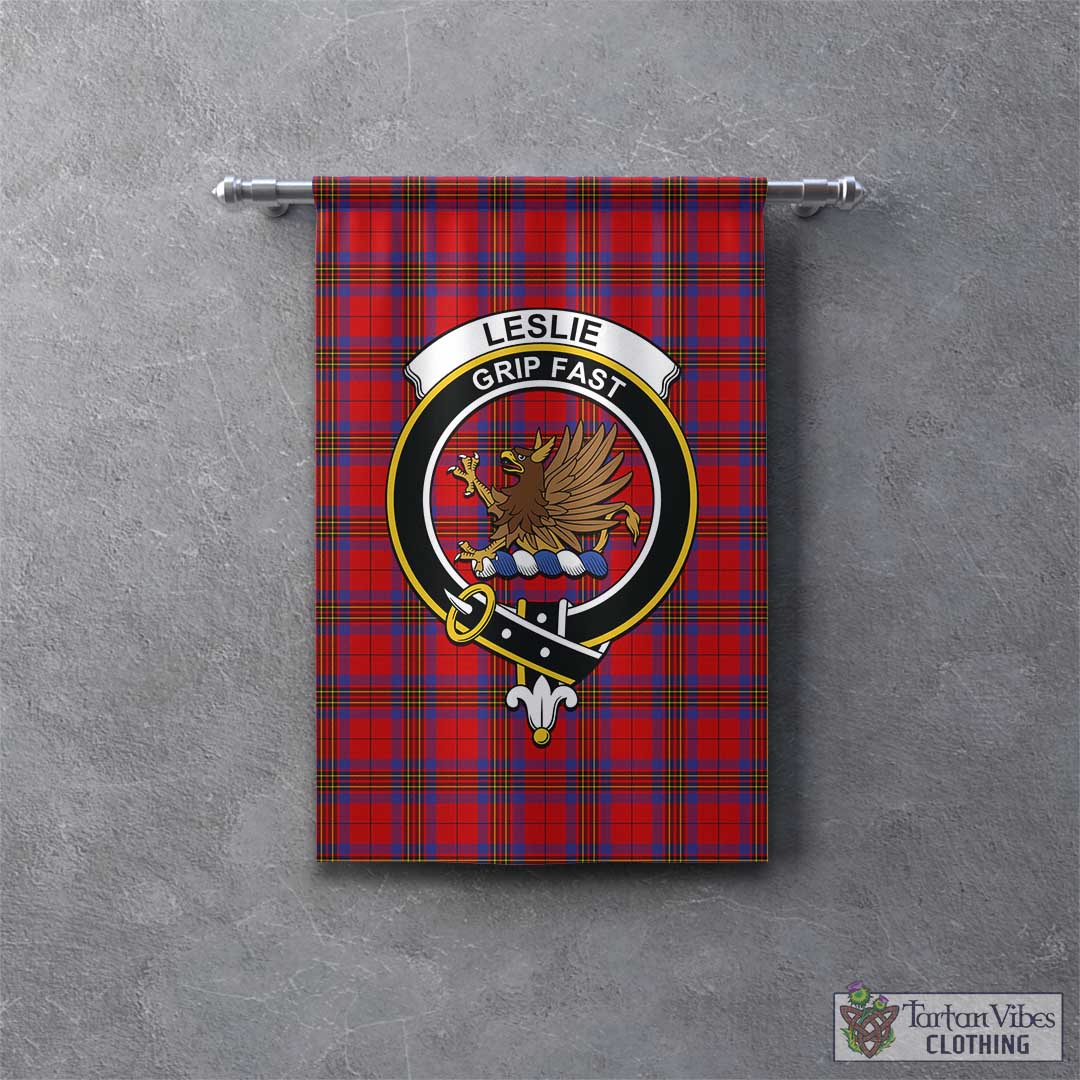 Tartan Vibes Clothing Leslie Modern Tartan Gonfalon, Tartan Banner with Family Crest