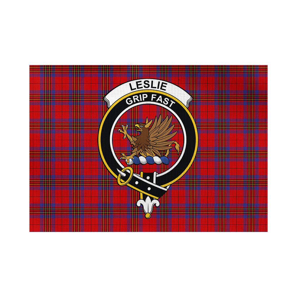 leslie-modern-tartan-flag-with-family-crest