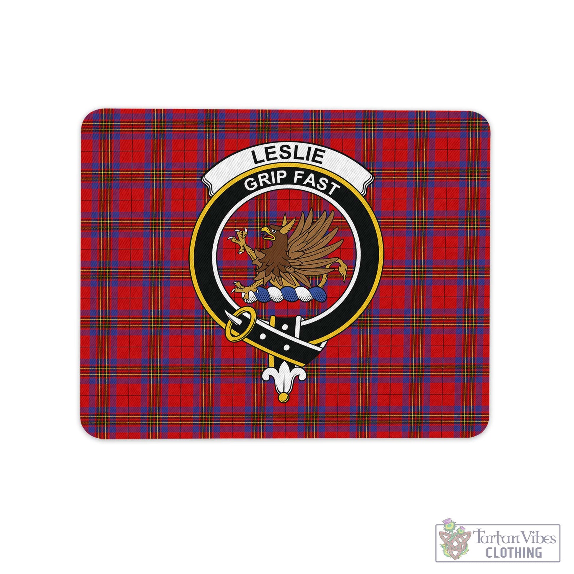 Tartan Vibes Clothing Leslie Modern Tartan Mouse Pad with Family Crest