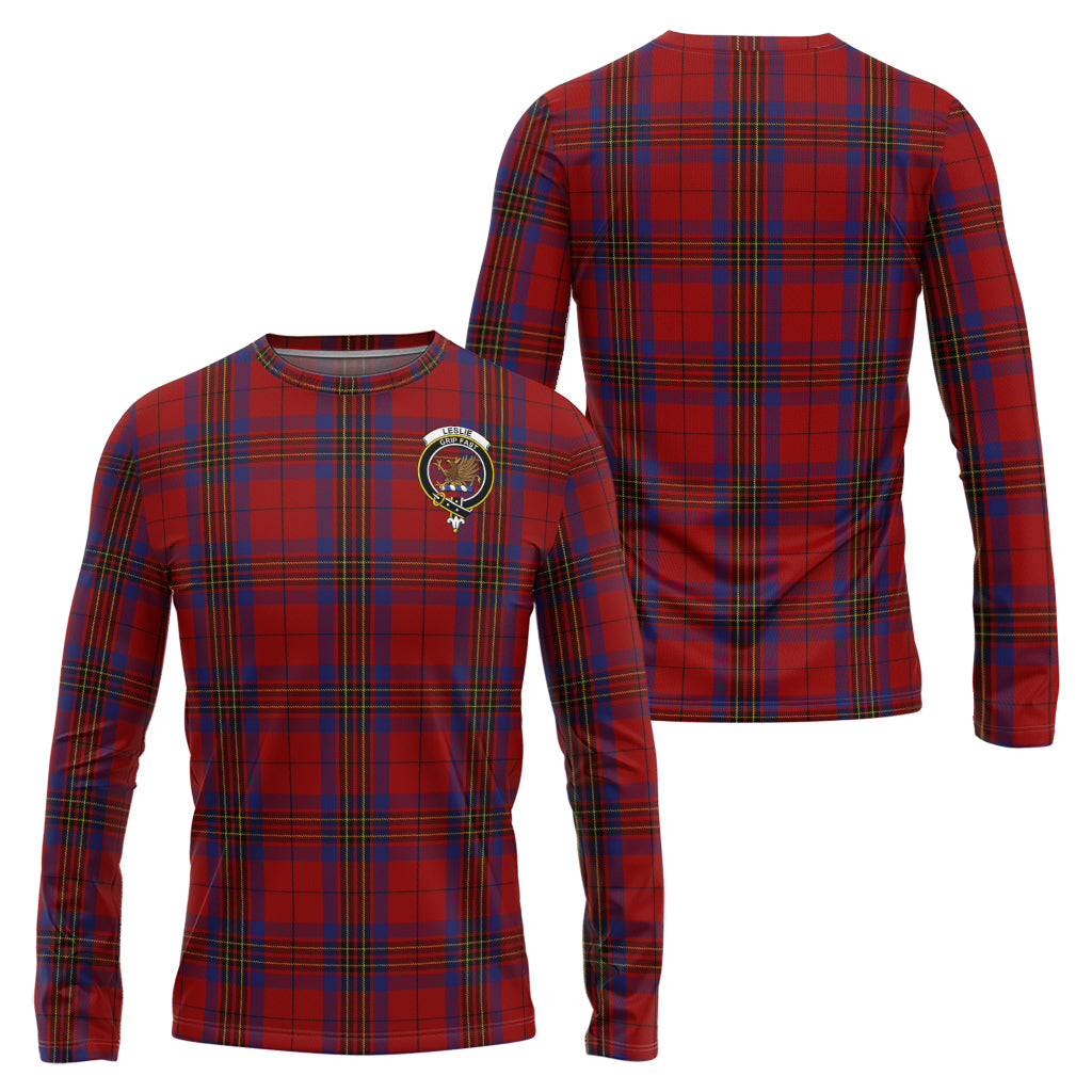 leslie-red-tartan-long-sleeve-t-shirt-with-family-crest