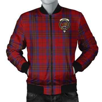 Leslie Red Tartan Bomber Jacket with Family Crest