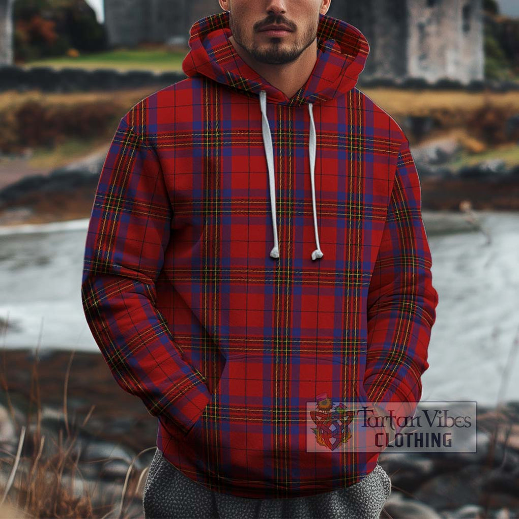 Leslie Red Tartan Cotton Hoodie Pullover Hoodie XS - Tartan Vibes Clothing