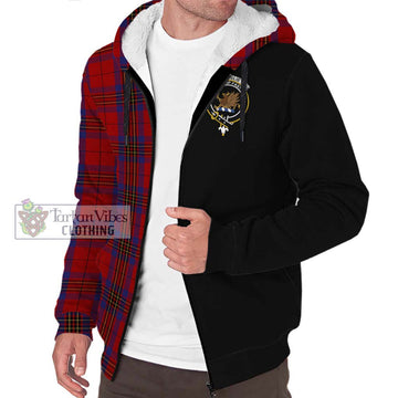 Leslie Red Tartan Sherpa Hoodie with Family Crest and Half Of Me Style