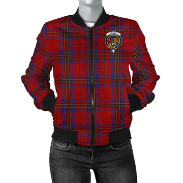 Leslie Red Tartan Bomber Jacket with Family Crest