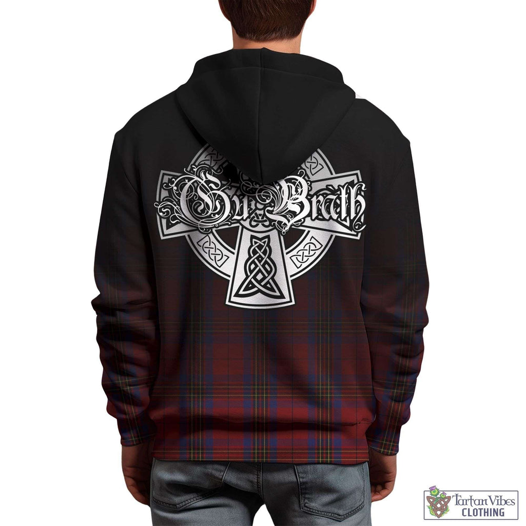 Tartan Vibes Clothing Leslie Red Tartan Hoodie Featuring Alba Gu Brath Family Crest Celtic Inspired