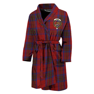 Leslie Red Tartan Bathrobe with Family Crest