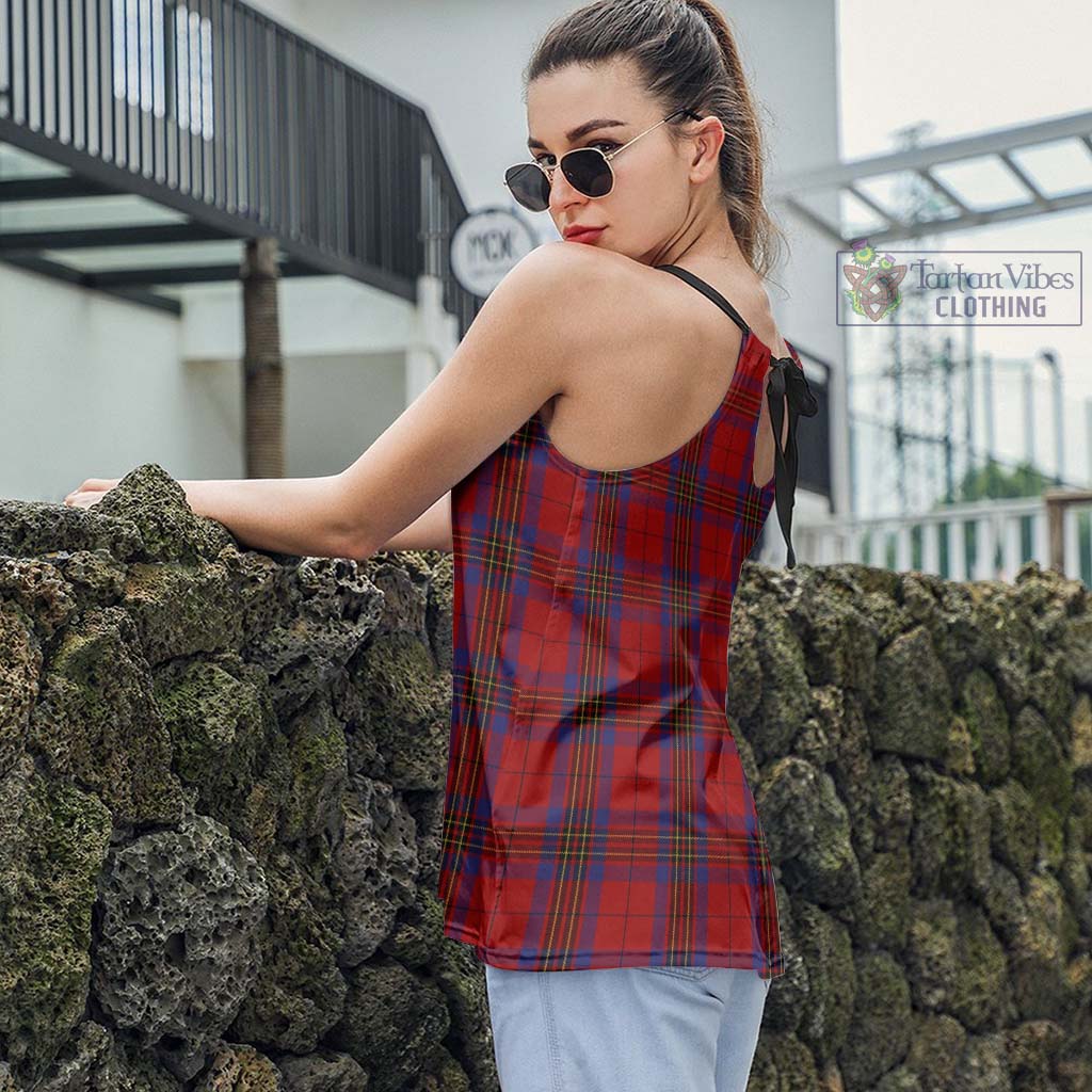 Tartan Vibes Clothing Leslie Red Tartan Loose Halter Neck Camisole