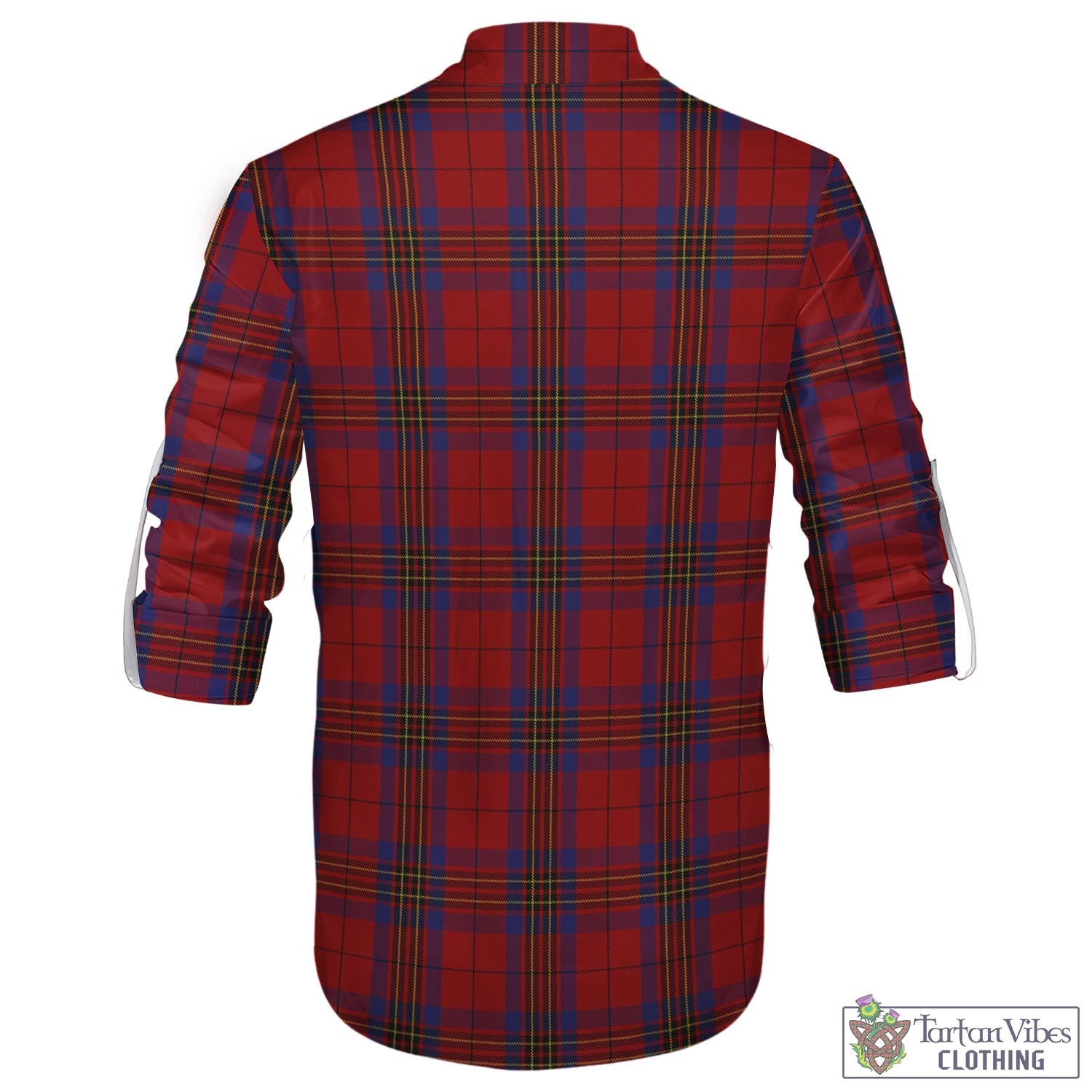 Tartan Vibes Clothing Leslie Red Tartan Men's Scottish Traditional Jacobite Ghillie Kilt Shirt