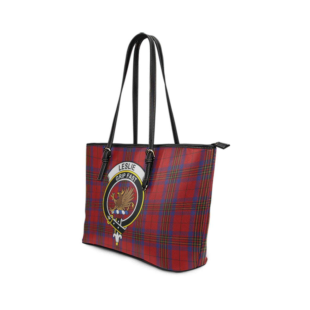 leslie-red-tartan-leather-tote-bag-with-family-crest