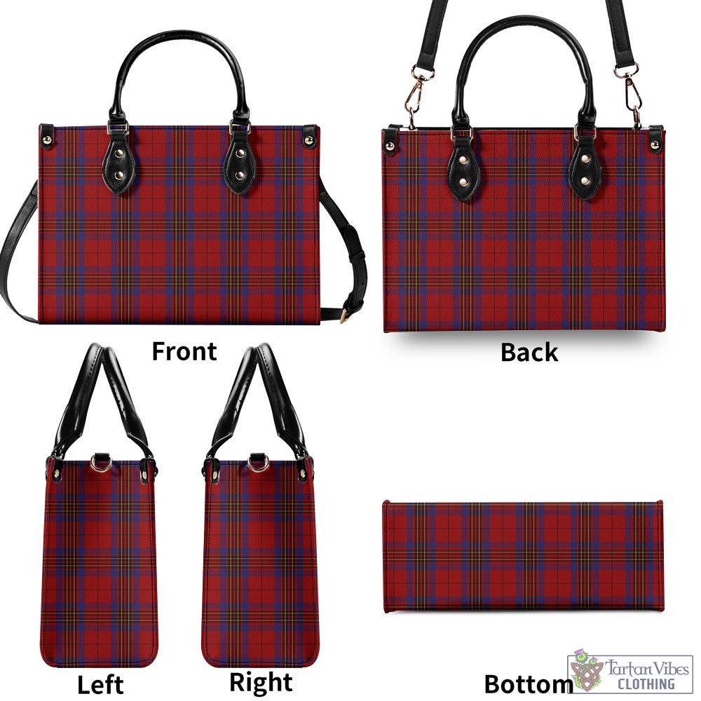 Tartan Vibes Clothing Leslie Red Tartan Luxury Leather Handbags