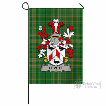 Levett Irish Clan Tartan Flag with Coat of Arms