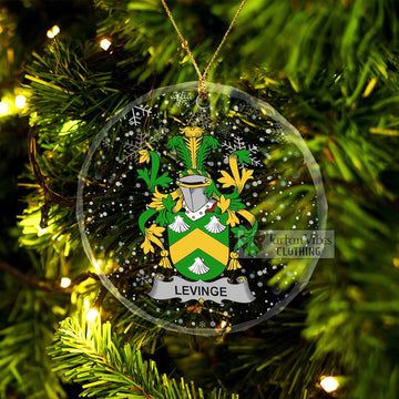 Levinge Irish Clan Christmas Glass Ornament with Coat of Arms