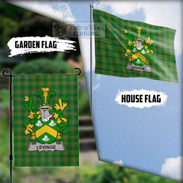 Levinge Irish Clan Tartan Flag with Coat of Arms