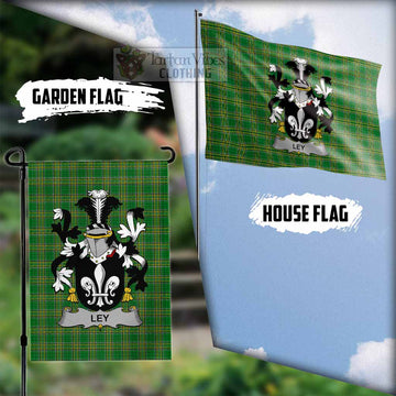 Ley Irish Clan Tartan Flag with Coat of Arms