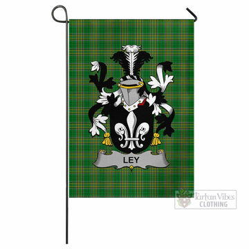 Ley Irish Clan Tartan Flag with Coat of Arms