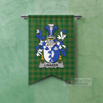 Linaker Irish Clan Tartan Gonfalon, Tartan Banner with Coat of Arms Fishtail - Tartan Vibes Clothing