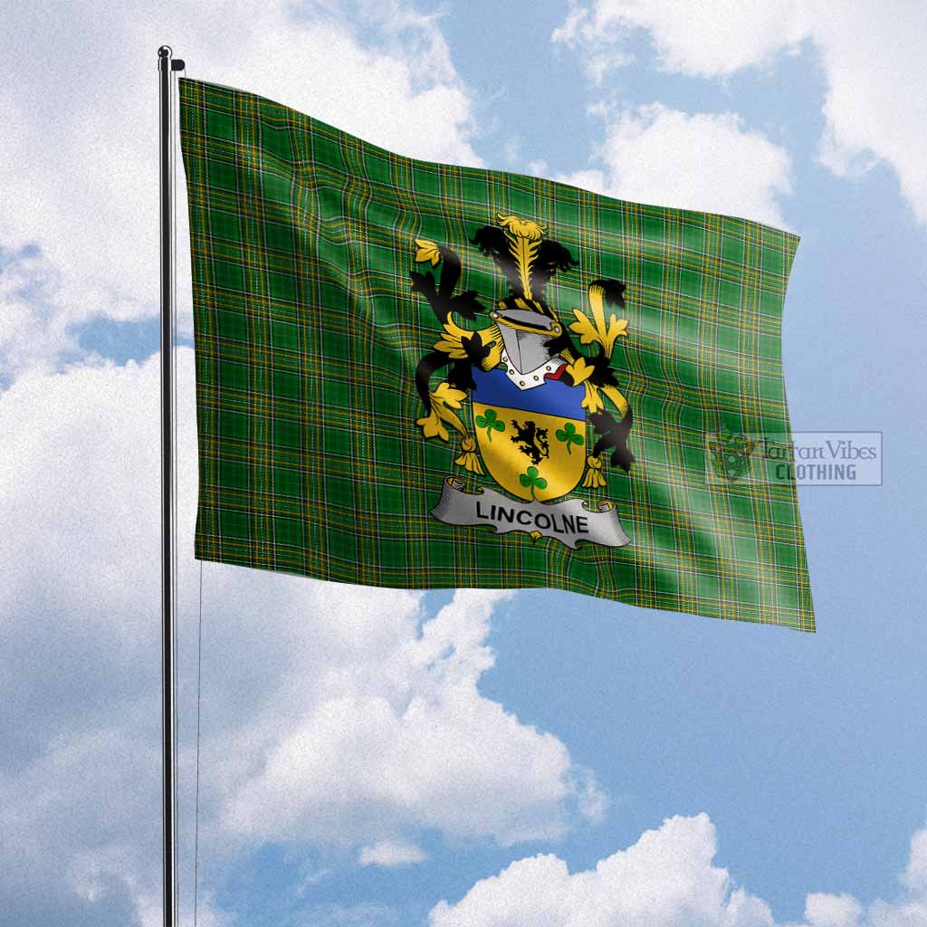 Tartan Vibes Clothing Lincolne Irish Clan Flag with Coat of Arms