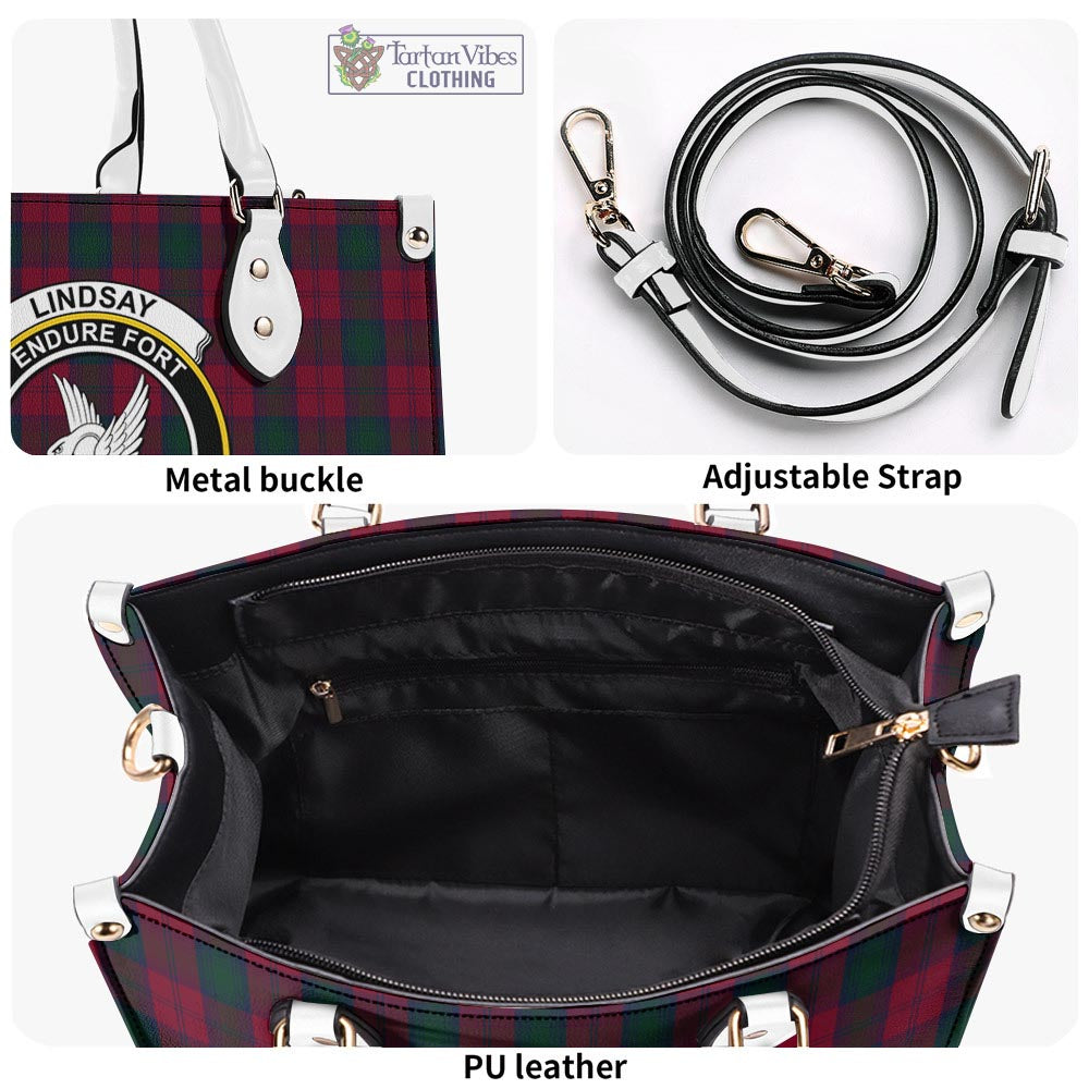 Tartan Vibes Clothing Lindsay Tartan Luxury Leather Handbags with Family Crest