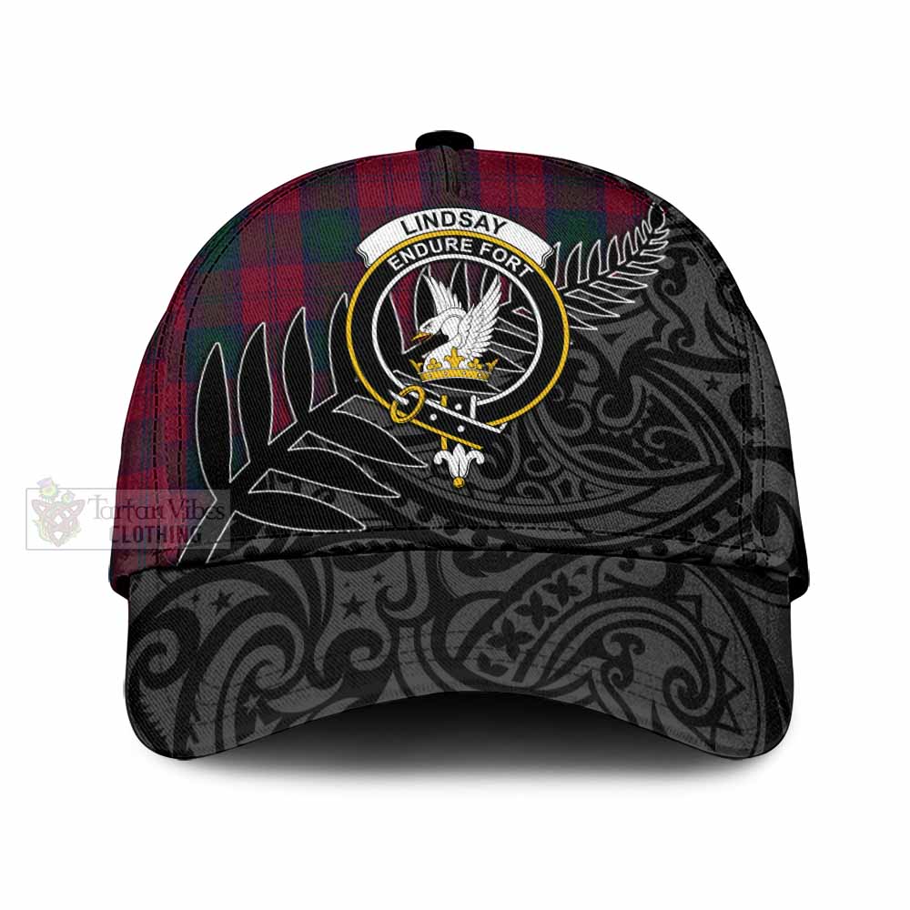 Tartan Vibes Clothing Lindsay Tartan Classic Cap with New Zealand Silver Fern Half Style