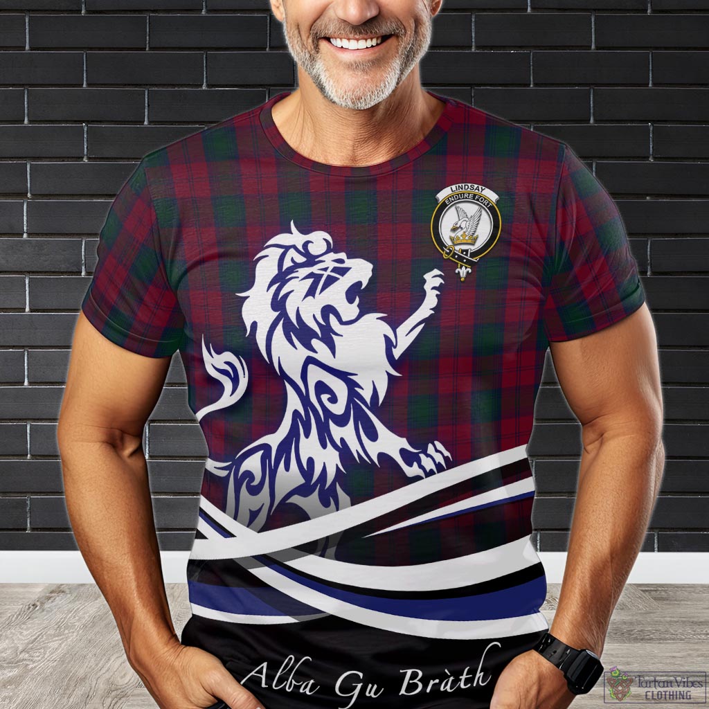 lindsay-tartan-t-shirt-with-alba-gu-brath-regal-lion-emblem