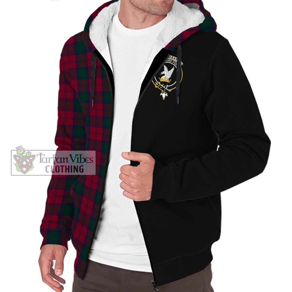 Lindsay Tartan Sherpa Hoodie with Family Crest and Half Of Me Style Unisex S - Tartanvibesclothing Shop