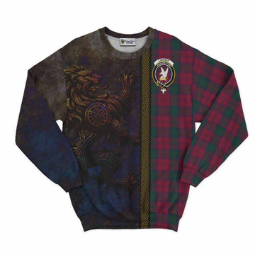 Lindsay Tartan Family Crest Sweatshirt Alba Gu Brath Be Brave Lion Ancient Style Unisex - Tartan Vibes Clothing