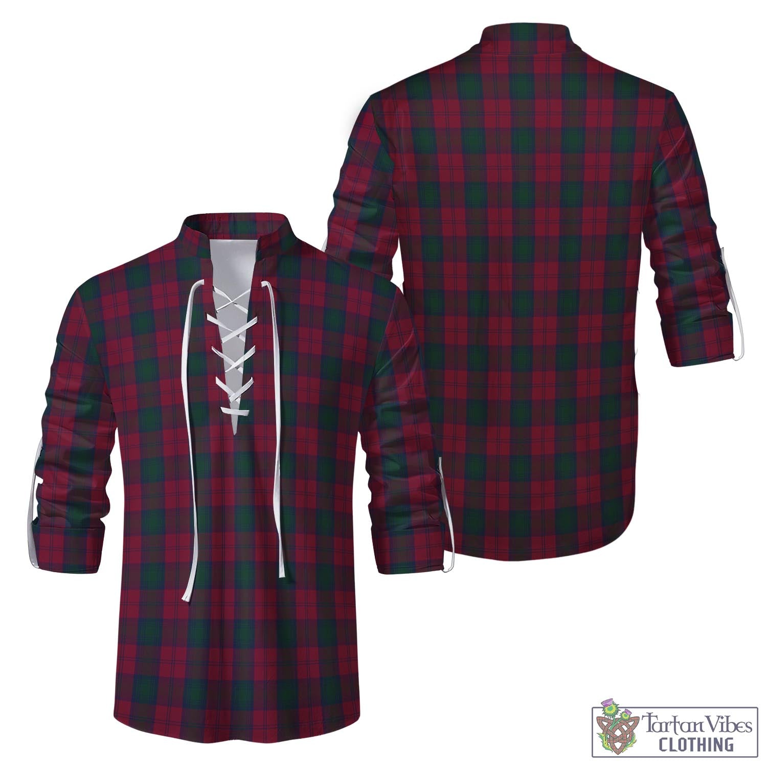 Tartan Vibes Clothing Lindsay Tartan Men's Scottish Traditional Jacobite Ghillie Kilt Shirt