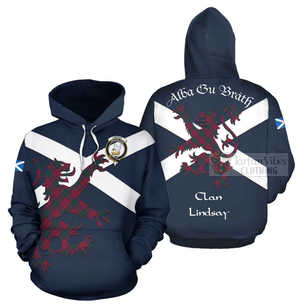 Tartan Vibes Clothing Lindsay Tartan Lion Rampant Hoodie – Proudly Display Your Heritage with Alba Gu Brath and Clan Name