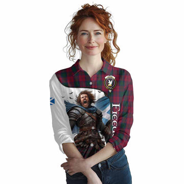 Lindsay Crest Tartan Women's Casual Shirt Inspired by the Freedom of Scottish Warrior