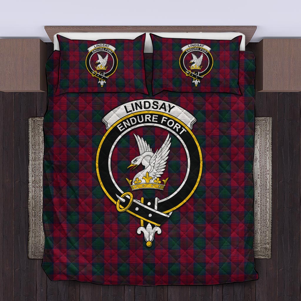 Lindsay Tartan Quilt Bed Set with Family Crest Twin - Tartan Vibes Clothing