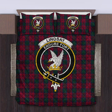 Lindsay Tartan Quilt Bed Set with Family Crest