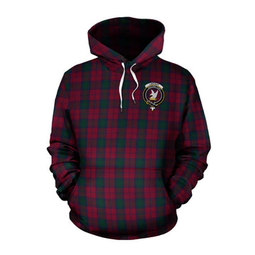 Lindsay Tartan Cotton Hoodie with Family Crest Celtic Skull Style