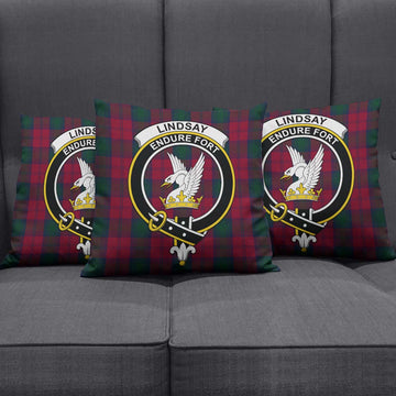 Lindsay Tartan Pillow Cover with Family Crest