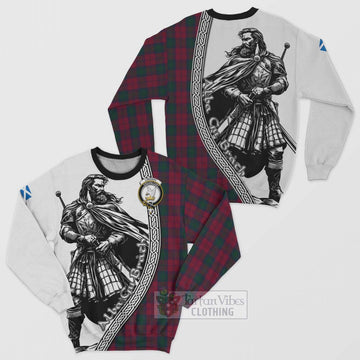 Lindsay Tartan Clan Crest Sweatshirt with Highlander Warrior Celtic Style