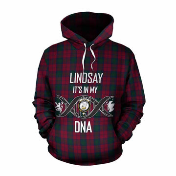 Lindsay Tartan Cotton Hoodie with Family Crest DNA In Me Style