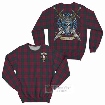 Lindsay Tartan Sweatshirt with Family Crest Celtic Skull Style