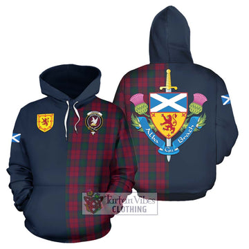 Lindsay Tartan Hoodie with Scottish Lion Royal Arm Half Style