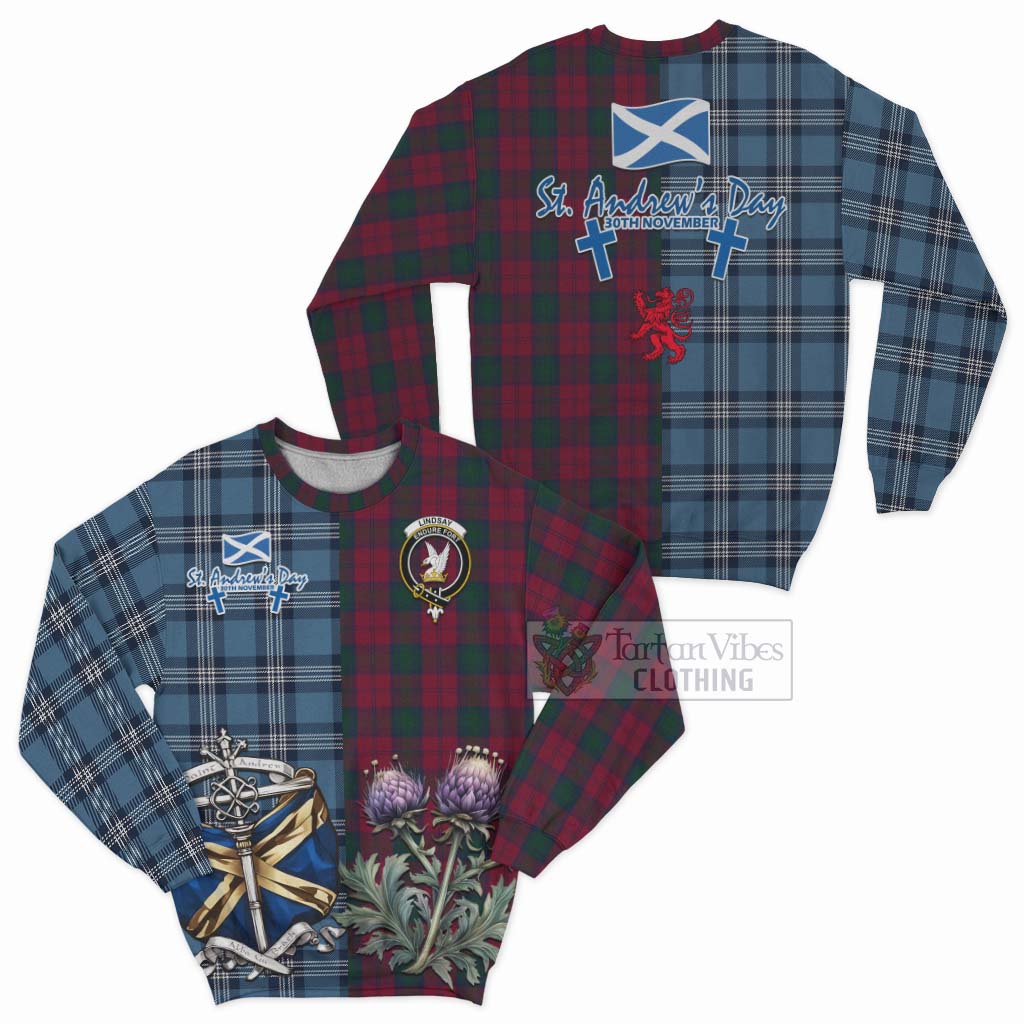 Tartan Vibes Clothing Lindsay Tartan Sweatshirt Happy St. Andrew's Day Half Tartan Style