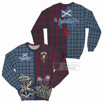 Lindsay Tartan Sweatshirt Happy St. Andrew's Day Half Tartan Style