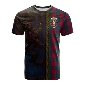 Lindsay Tartan Family Crest Cotton T-shirt Alba Gu Brath Be Brave Lion Ancient Style Kid's Shirt - Tartan Vibes Clothing