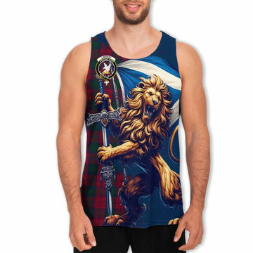 Lindsay Tartan Family Crest Men's Tank Top with Scottish Majestic Lion