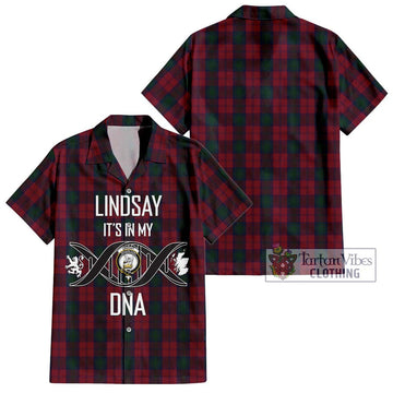 Lindsay Tartan Short Sleeve Button Shirt with Family Crest DNA In Me Style