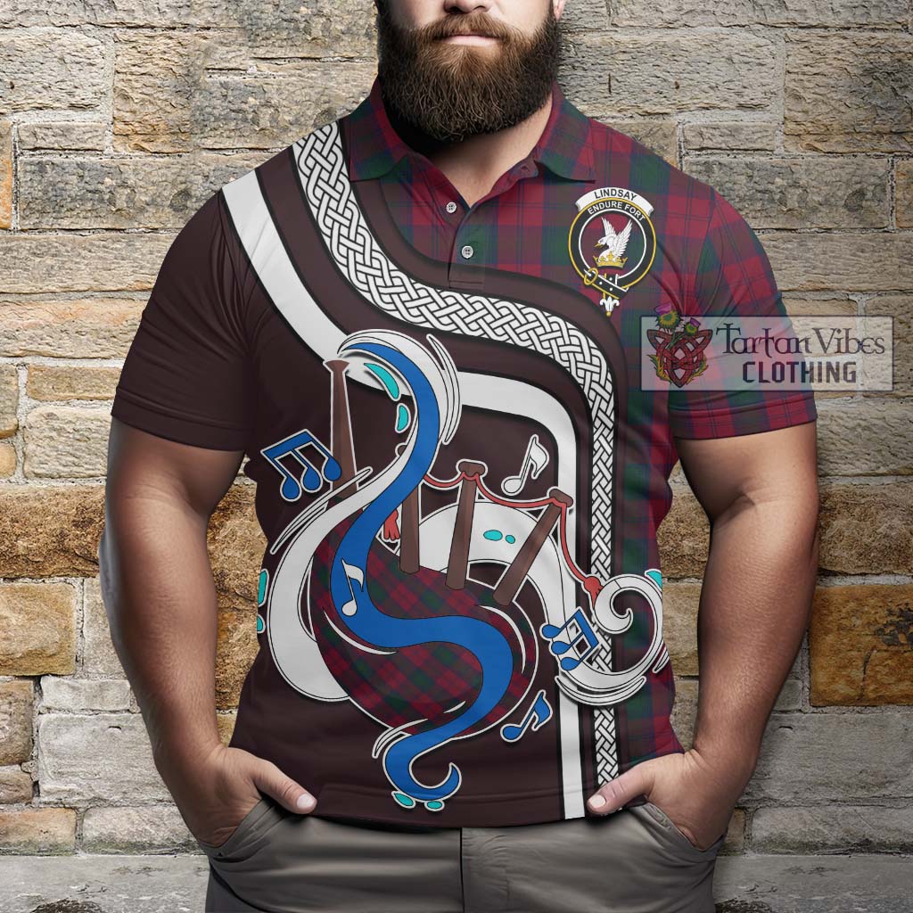 Tartan Vibes Clothing Lindsay Tartan Polo Shirt with Epic Bagpipe Style