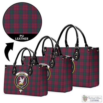 Lindsay Tartan Luxury Leather Handbags with Family Crest