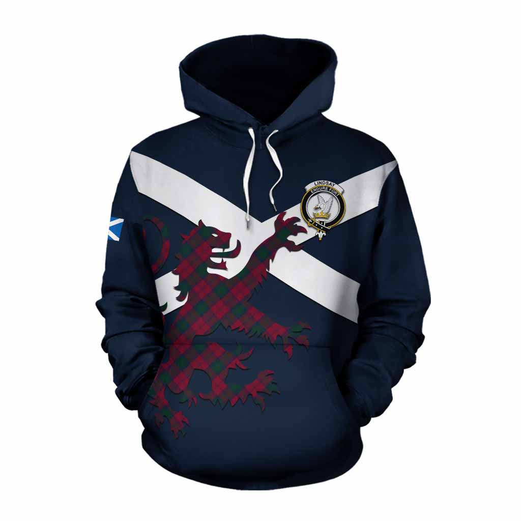 Tartan Vibes Clothing Lindsay Tartan Lion Rampant Cotton Hoodie Proudly Display Your Heritage with Alba Gu Brath and Clan Name