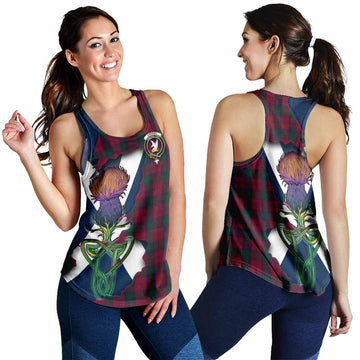 Lindsay Tartan Family Crest Women's Racerback Tanks Scottish Thistle Celtic Inspired 4XL - Tartan Vibes Clothing