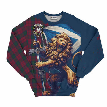 Lindsay Tartan Family Crest Sweatshirt with Scottish Majestic Lion