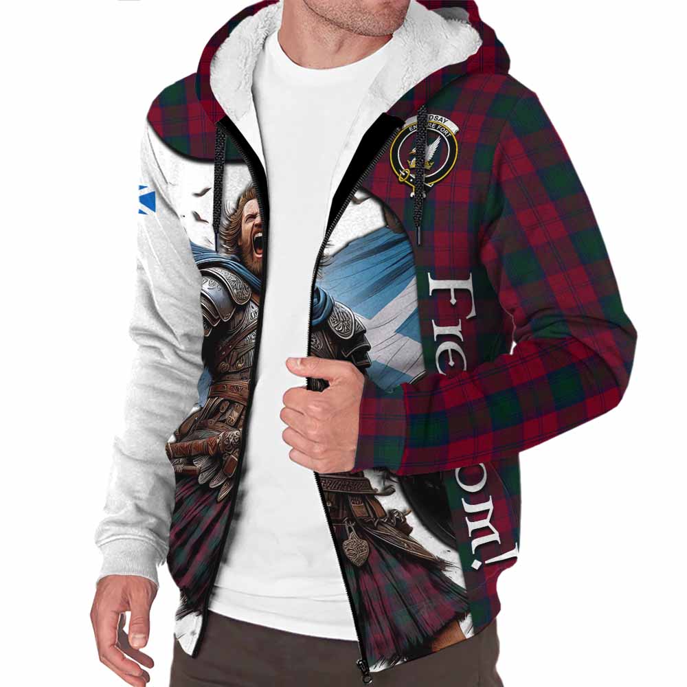 Tartan Vibes Clothing Lindsay Crest Tartan Sherpa Hoodie Inspired by the Freedom of Scottish Warrior